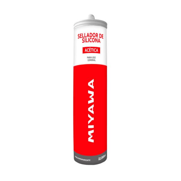 SILICONA ACETICA TRANSPARENTE MIYAWA 280 ML.- ( PRECIO POR 96 UNIDADES )